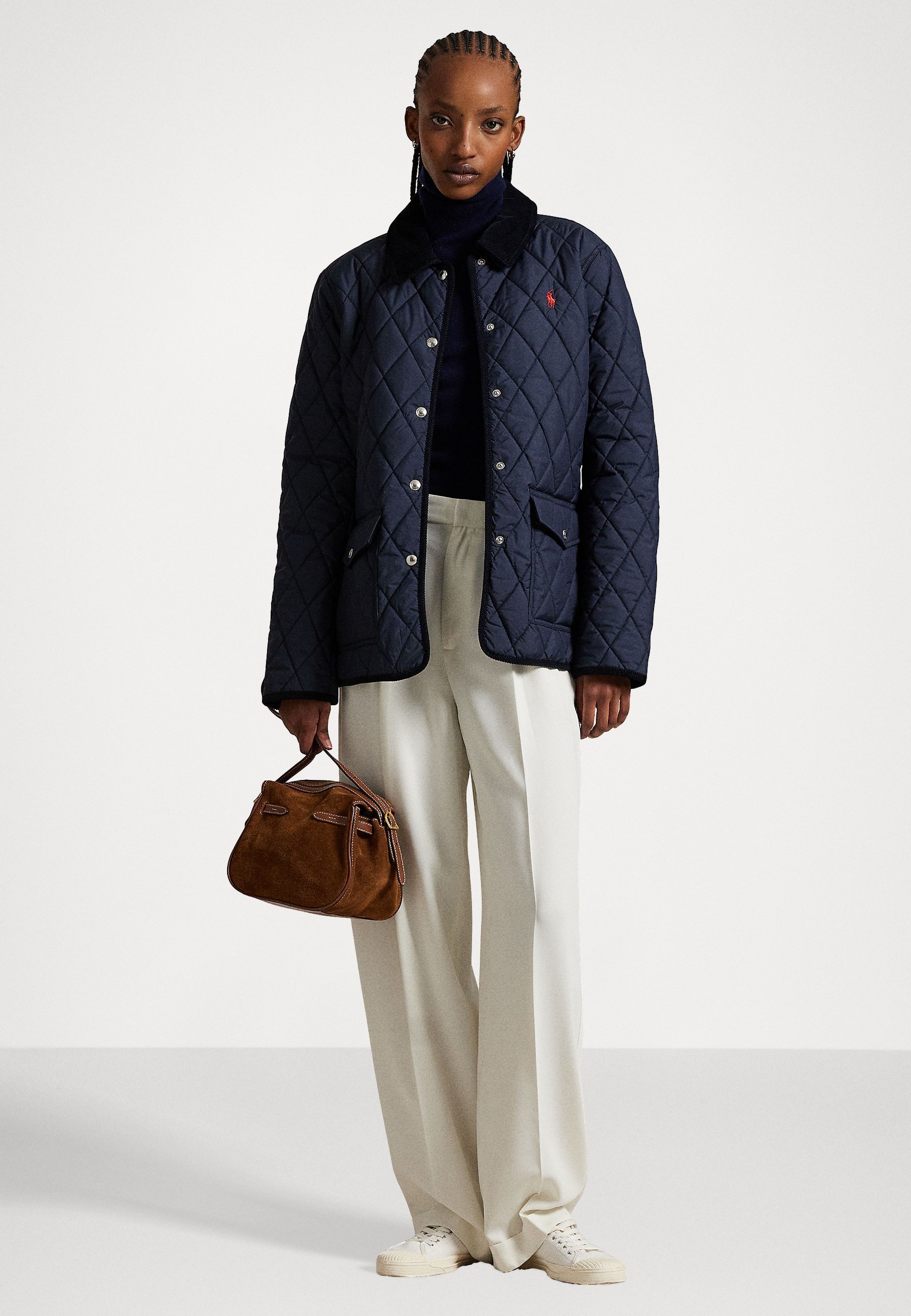 Polo Ralph Lauren CORDUROY TRIM QUILTED BARN JACKET - Lichte jas - rl navy