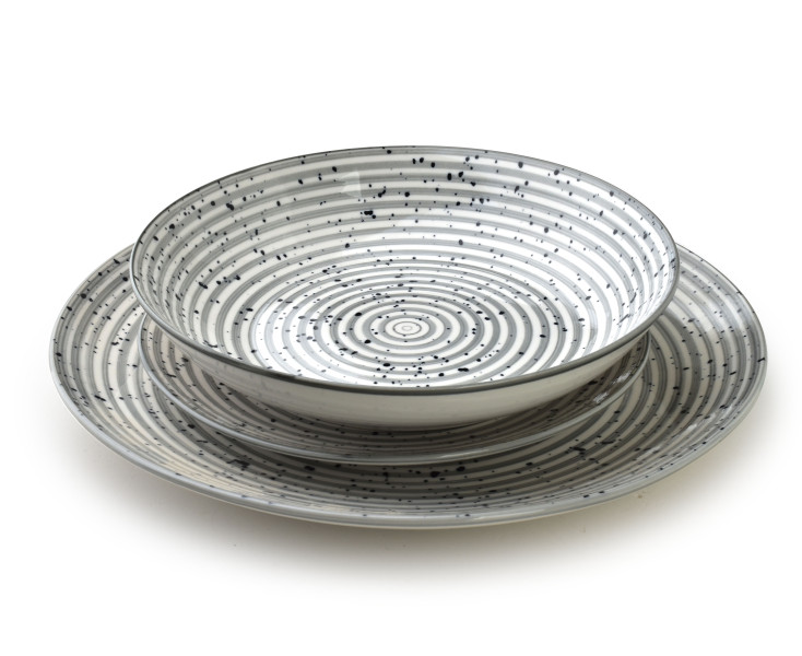 STRIPES GREY Komplet obiadowy 18el 550ml