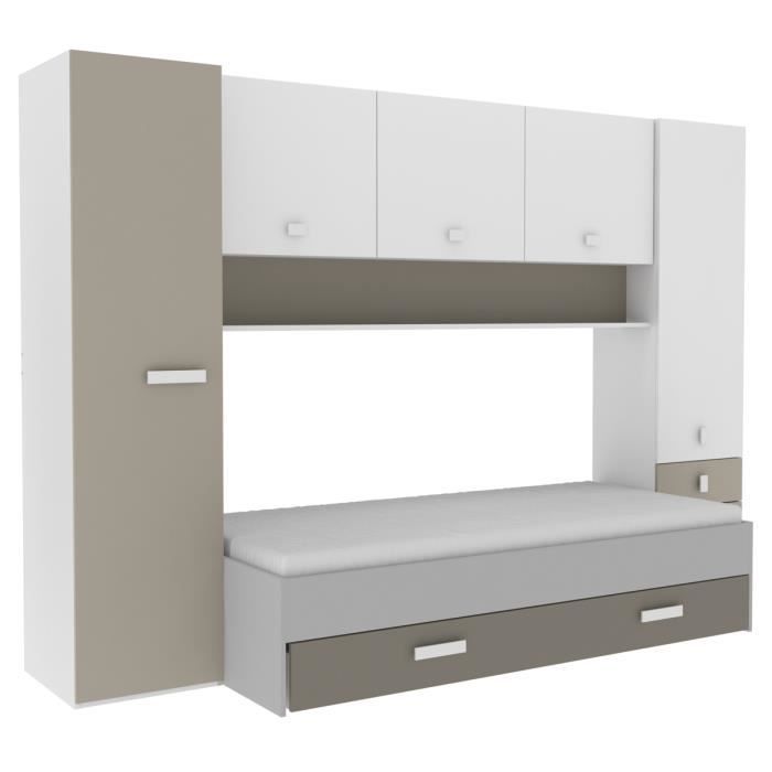Pont de rangement - Meuble de rangement pour lit enfant - 304 x 203 x 53,5 cm