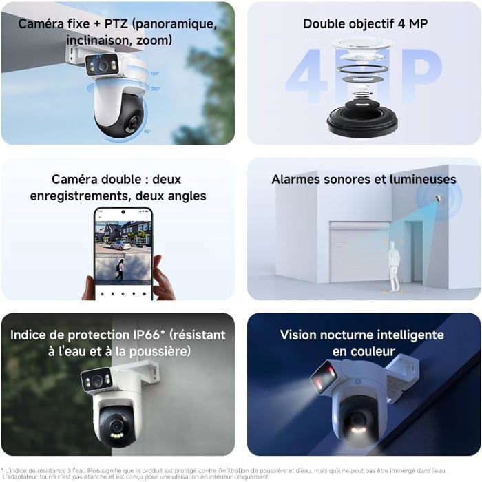 Telecamera di sorveglianza - Xiaomi - CW500 - Doppia lente da 4 MP - Visione notturna a colori - Impermeabile IP66