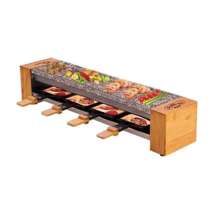 Raclette / Pierre 4 personnes - LITTLE BALANCE - Meuuuh...! - bois - 600W