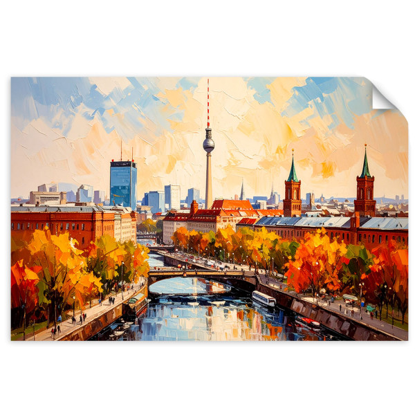Naklejka samoprzylepna Feeby Panorama Berlina Miasto 30x20