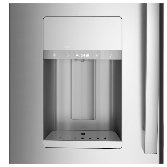 GE Profile 27.9 cu ft Smart French Door koelkast met ijsmaker en deur in de deur (vingerafdrukbestendig roestvrij staal) ENERGY STAR