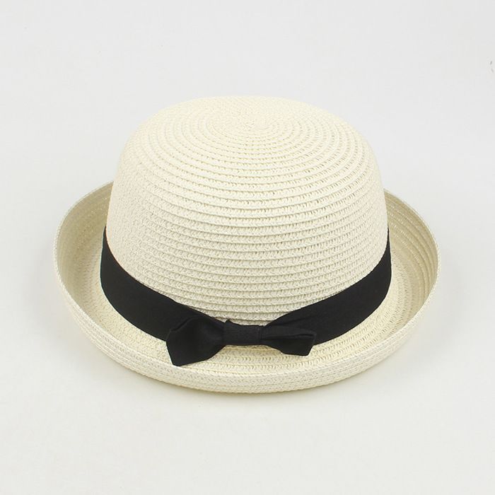 FUNMOON Sombrero de paja para niño con adorno de orejas de personaje de Baby Sun y cubo de playa Panamá - 777072