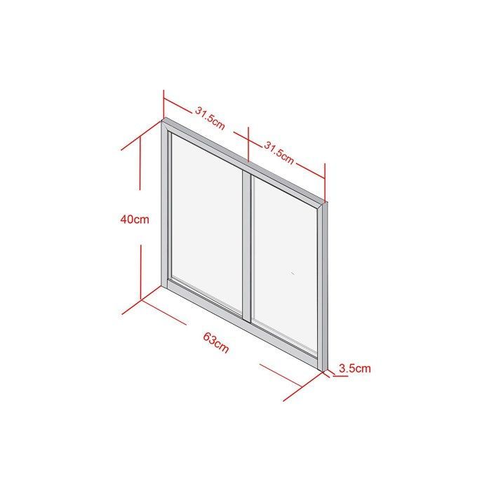 Imposte atelier en aluminium thermolaqué - L63 x H40 cm - Noir - BAYVIEW