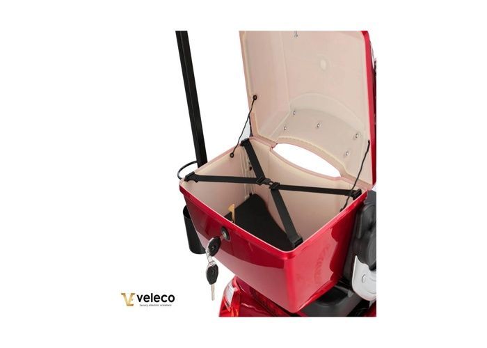 Patinete eléctrico de 3 ruedas Draco Veleco, estable para personas con movilidad reducida y personas mayores, batería de litio negra.