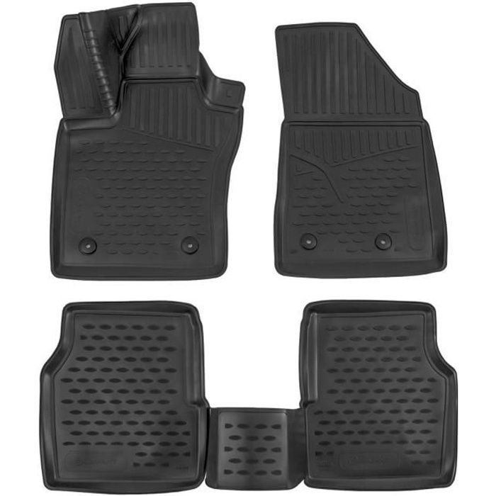 Tapis De Sol En Caoutchouc 3D - J&J AUTOMOTIVE - Jeep Compass 2018 - Antidérapant - Sur Mesure - Noir
