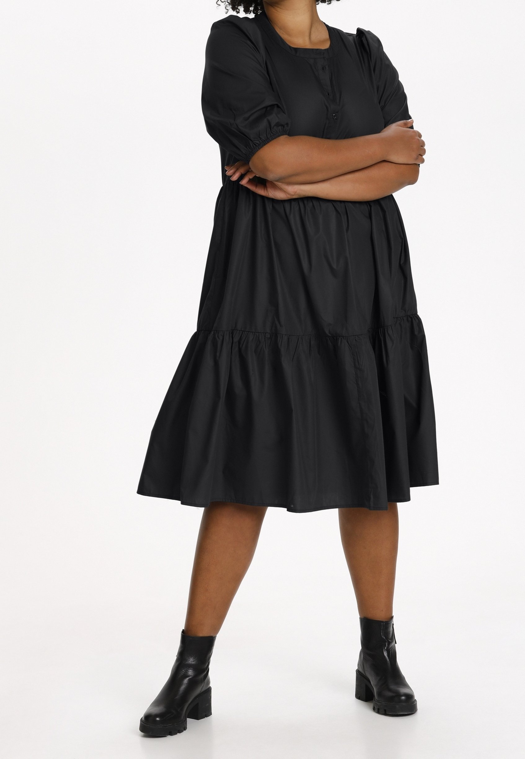 Robe-chemise Kaffe Curve - noir chiné