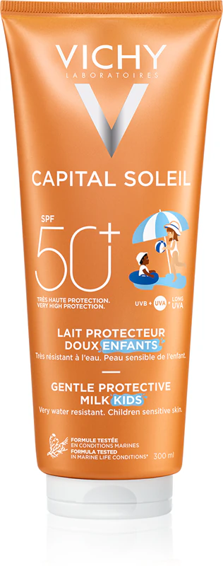 Vichy Capital Soleil Gentle Milk beschermende melk voor gezicht en lichaam van kinderen SPF 50