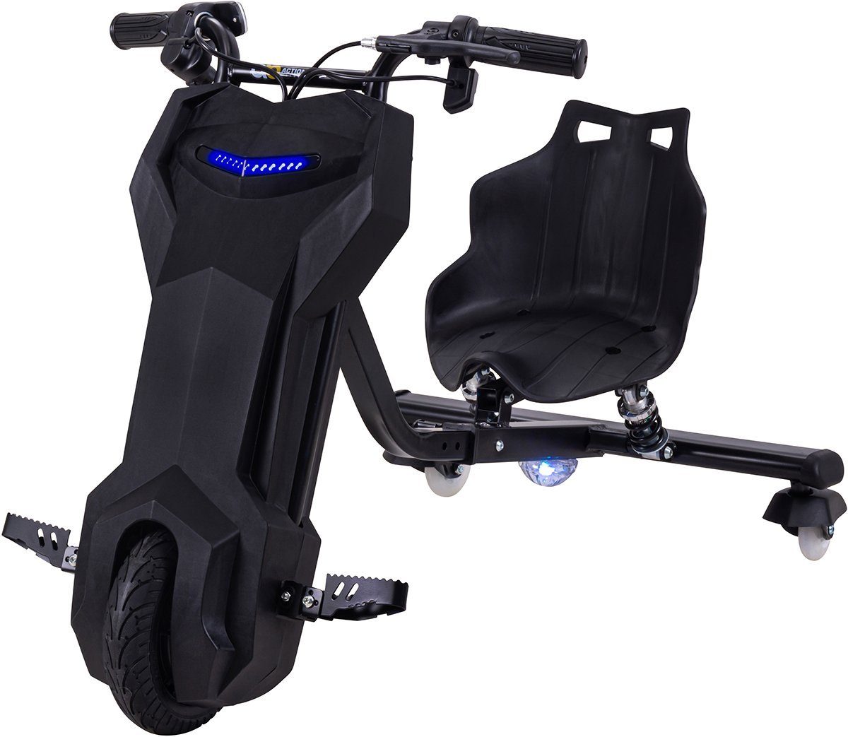 Tříkolová koloběžka Actionbikes Motors Drift Scooter Drifter 360, 15,00 km/h, 250 wattů - LED 360° kola - odpružení - 3 úrovně - drift trike