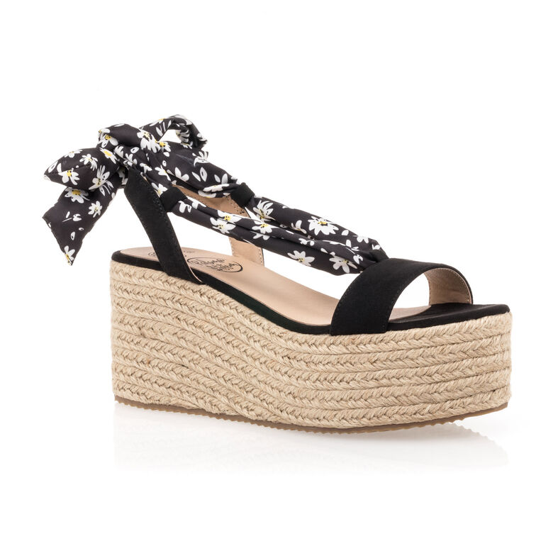 Zwarte espadrilles voor dames met touwzolen
