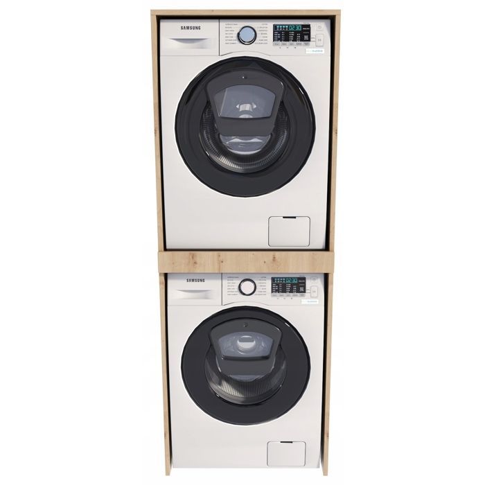 Armoire Lave-Linge et Sèche-Linge - Pratique - 66x183,6x69,6 cm - Blanc