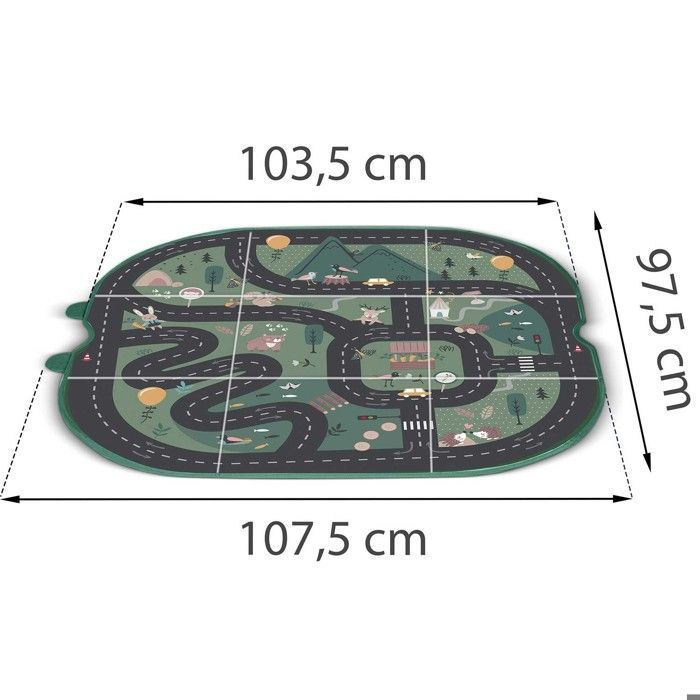 Coffre à jouets et tapis 2 en 1 - JANSHOP - Vert - 33x39x32 cm - 103,5x97,5 cm ouvert - Organisateur - Tissu non tissé