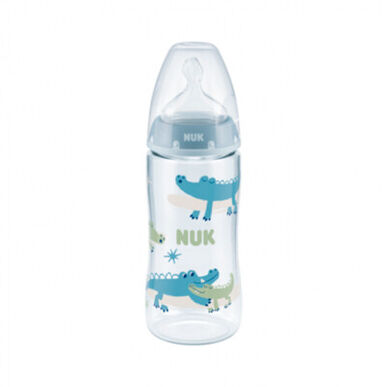 Silikonová kojenecká lahvička Nuk Flow s indikátorem teploty, 300 ml
