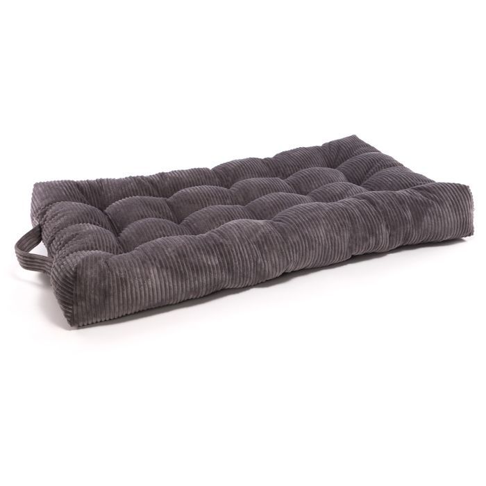 Colchón de suelo infantil ECOPUF - Cojín para habitación infantil - Acolchado, pana, 70x120x15cm - Talla 90 Gris oscuro