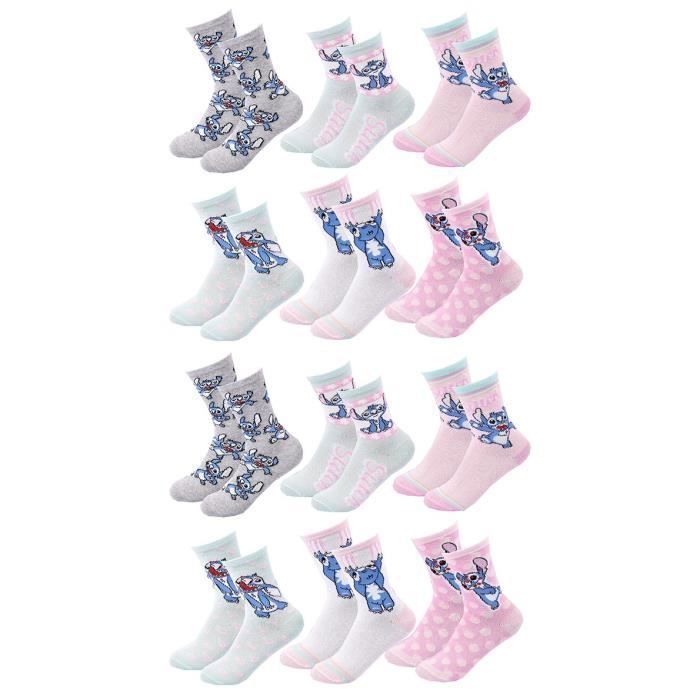 Calzini da bambina - OZABI - Confezione da 12 LILO AND STITCH - Cotone, poliestere, elastan - Sorpresa casuale