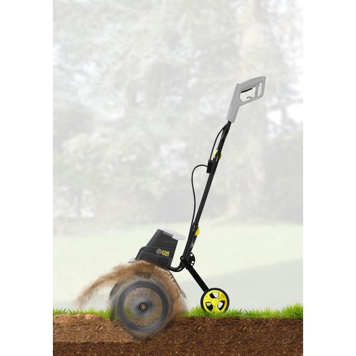 Snijmachine van 1500 W met een mes van 380 mm, een diepte van 120 mm en een breedte van 60 mm, plus een variabele snelheidsregeling van 260 tot 340 tpm en twee freesmessen.