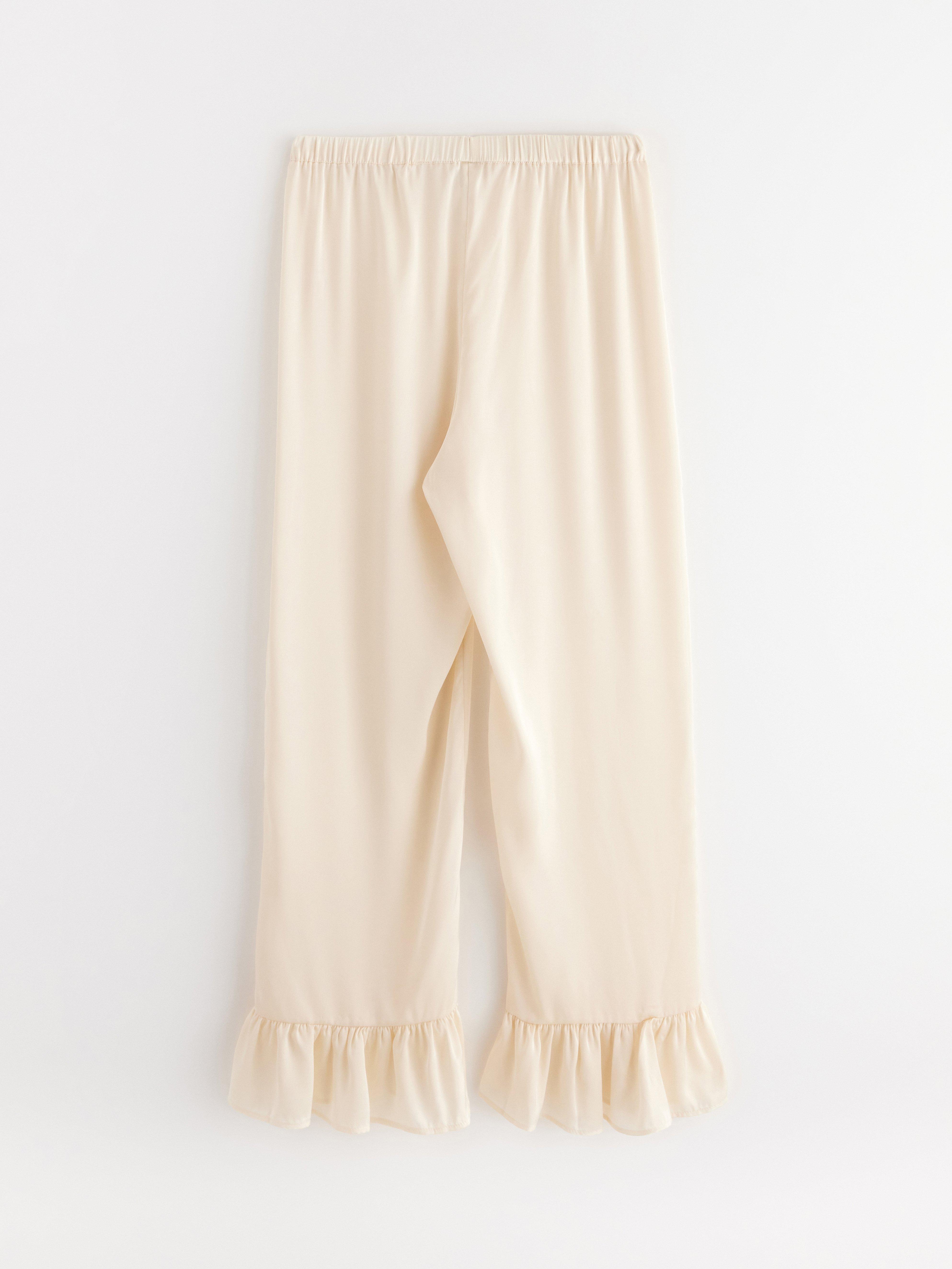 Pyjamasbyxor en satin blanc