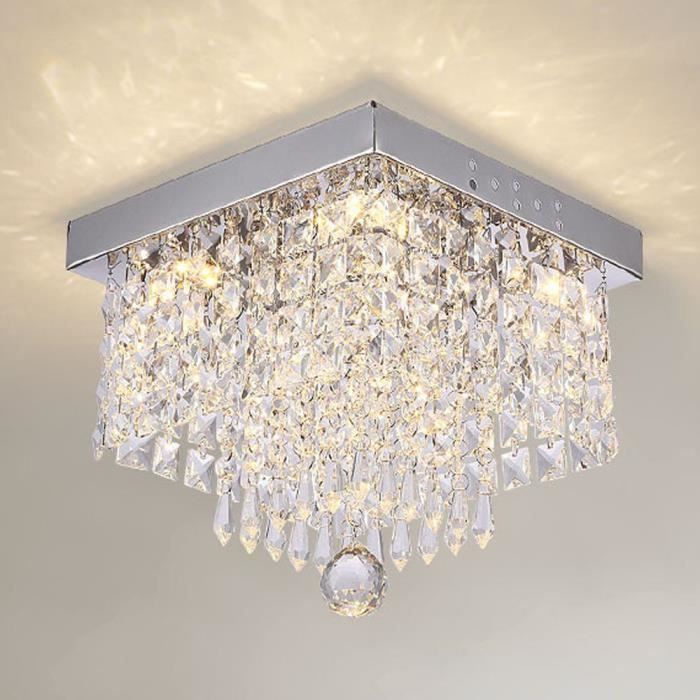 Lámpara de techo de cristal de 20 cm, lámpara colgante moderna de cristal para cocina, pasillo, sala de estar - Luz cálida