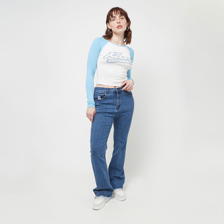 Bluzka Varsity Crop Block Rib Longsleeve