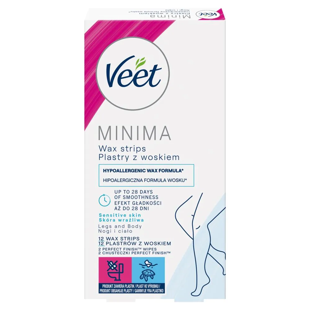 Veet Minima Plastry z Woskiem do Depilacji Skóy Wrażliwej
