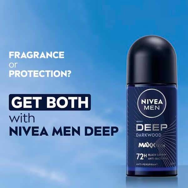 NIVEA Men Deep Black Carbon Dark Wood antiperspirant roler 50ml