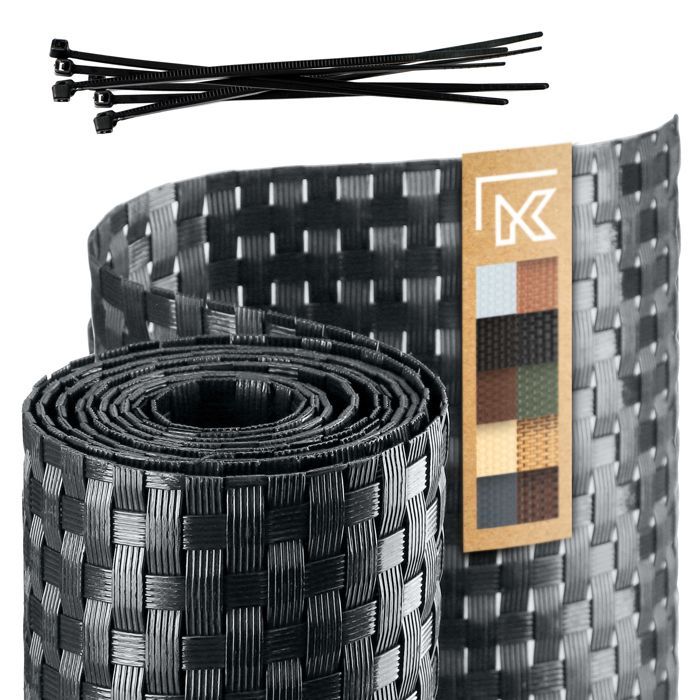 KADAX Ruban de clôture anthracite pour panneaux de clôture 19 cm 2,55 m Couverture de clôture