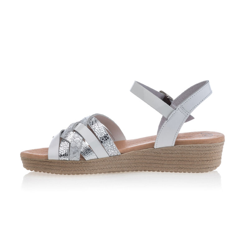 Weiße Damensandalen / Zehenfreie Schuhe