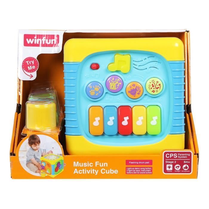 Cube d'activités WINFUN - Music Fun pour bébé de 6 mois et plus - Jaune