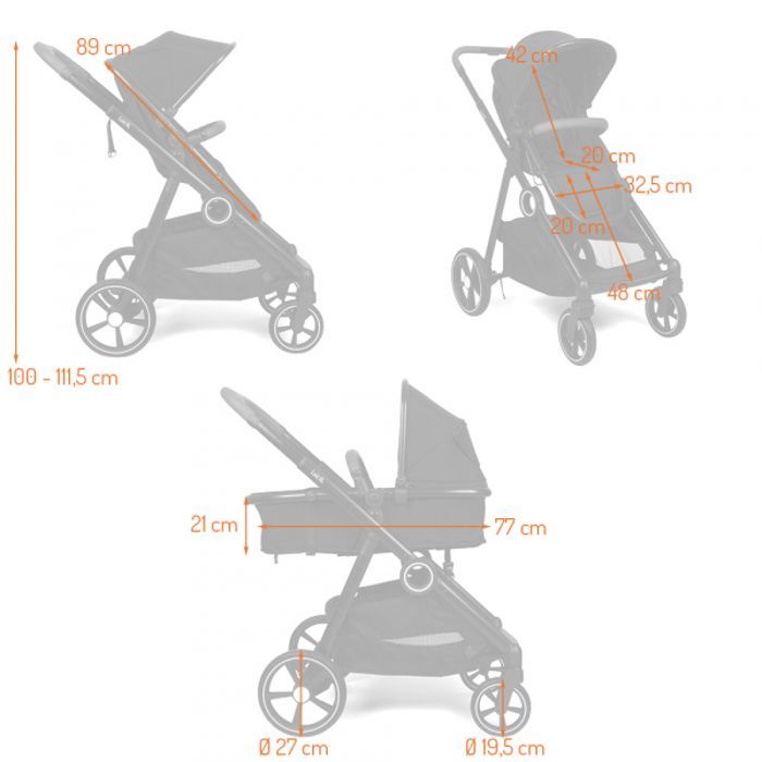 Baninni Luiz XL Double Stroller Taupe – Innovative Solution with Extra Spacious Convertible Seats from Birth to 22 kg
