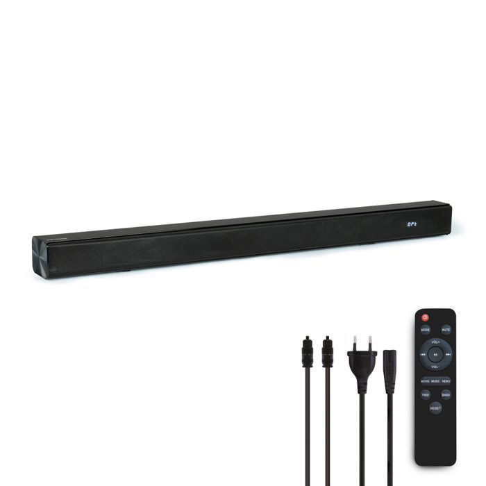 Barra de sonido METRONIC 477591 para TV, Bluetooth 5.3, altavoz para cine en casa, mando a distancia, soporte para pared o mesa.