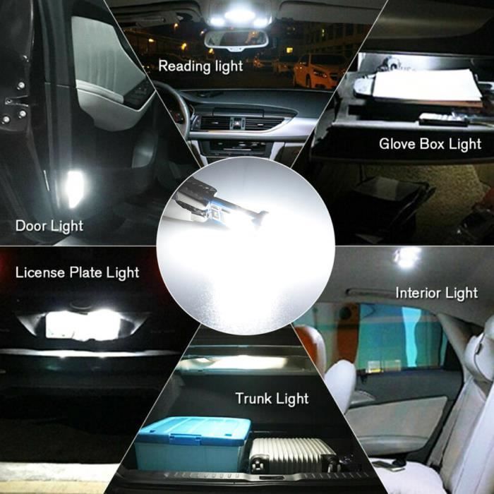 10x W5W T10 ULTRA WHITE XENON 6000k LED Night Light Bulbs for Cars and Automobiles