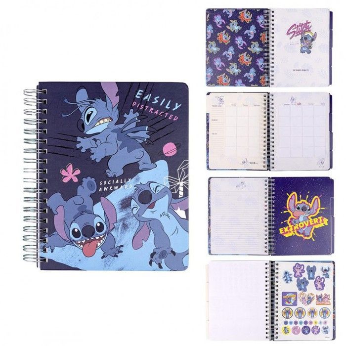 Agenda semanal - Disney - Stitch - 12 separadores - 255 pegatinas