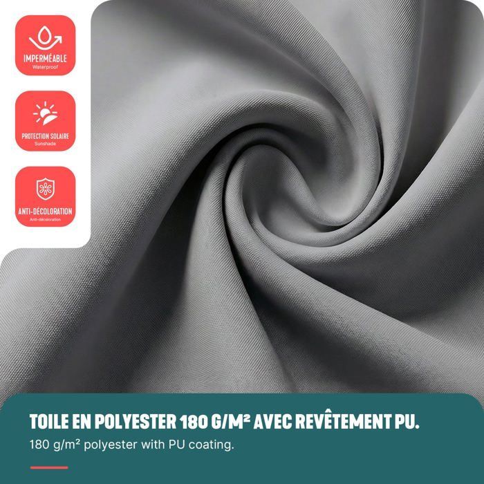Persiana vertical VOUNOT®, sin necesidad de taladrar, 120x310cm, extensible - Pantalla de privacidad para exteriores para balcón, terraza, jardín - Poliéster - Gris