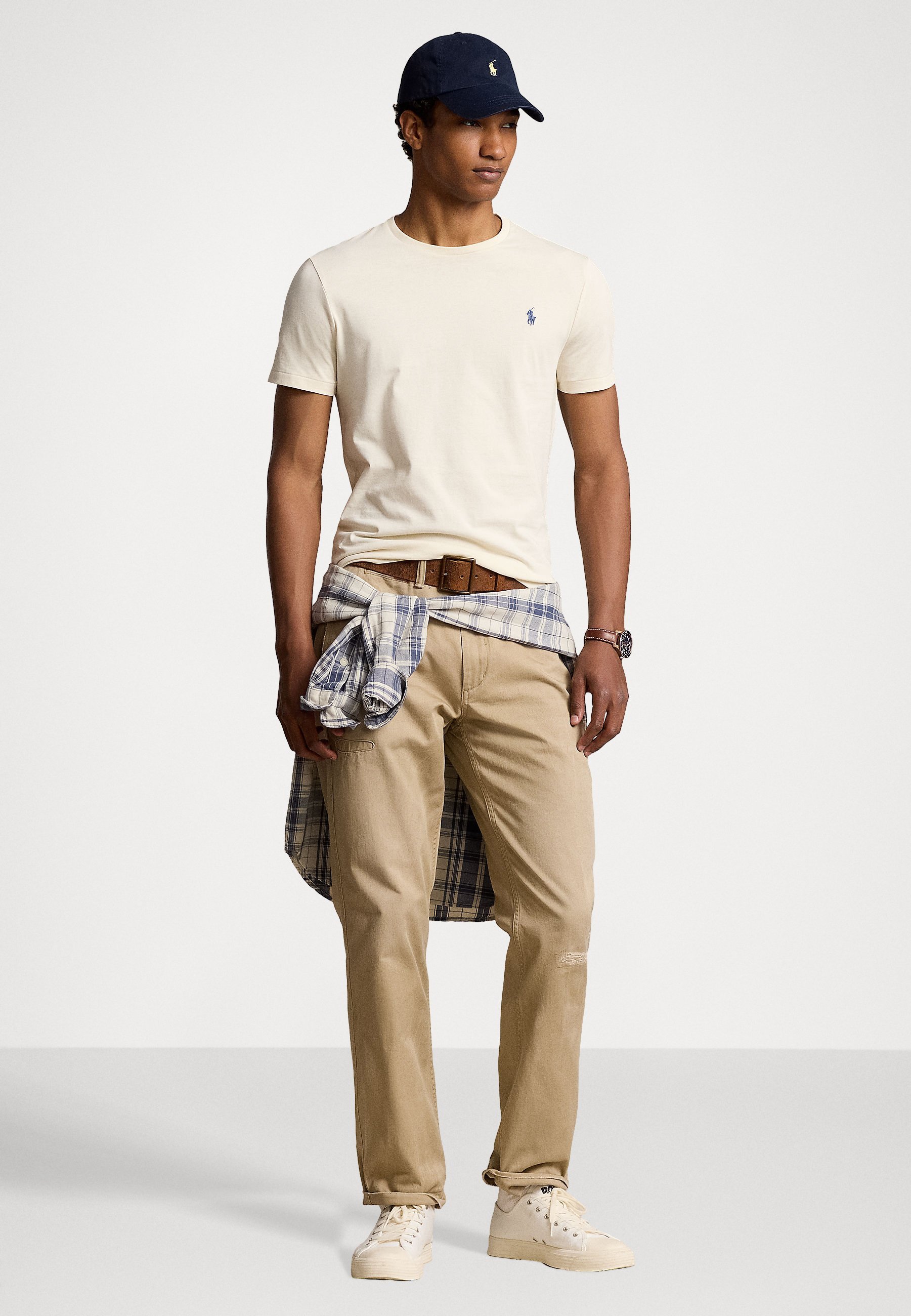 Polo Ralph Lauren T-shirt col rond en jersey coupe slim personnalisé - T-shirt basique - sable