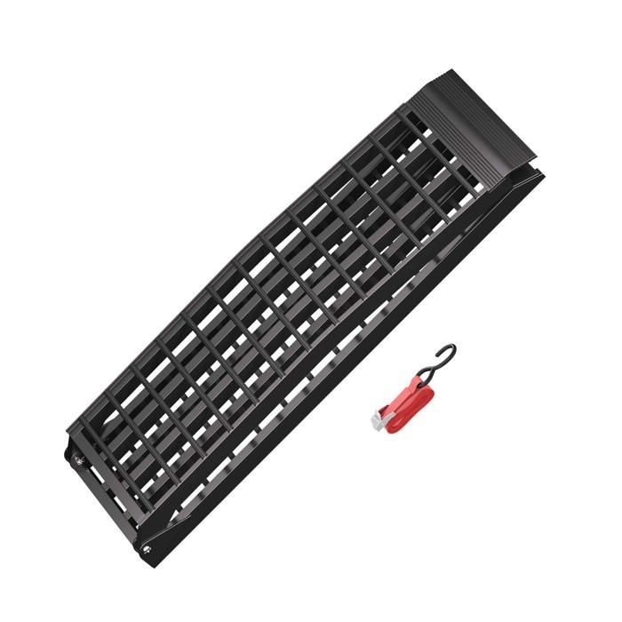 Rampa de carga plegable Wiltec 2740 x 450 mm – Capacidad de carga máxima 680 kg – Aluminio – Perfil de diamante – Rampa de acceso