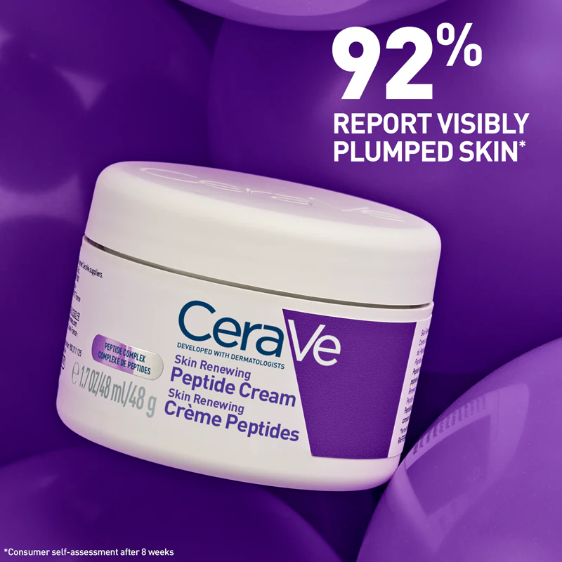 Creme Noturno Renovador de Pele com Peptídeos CeraVe restaura a densidade da pele.