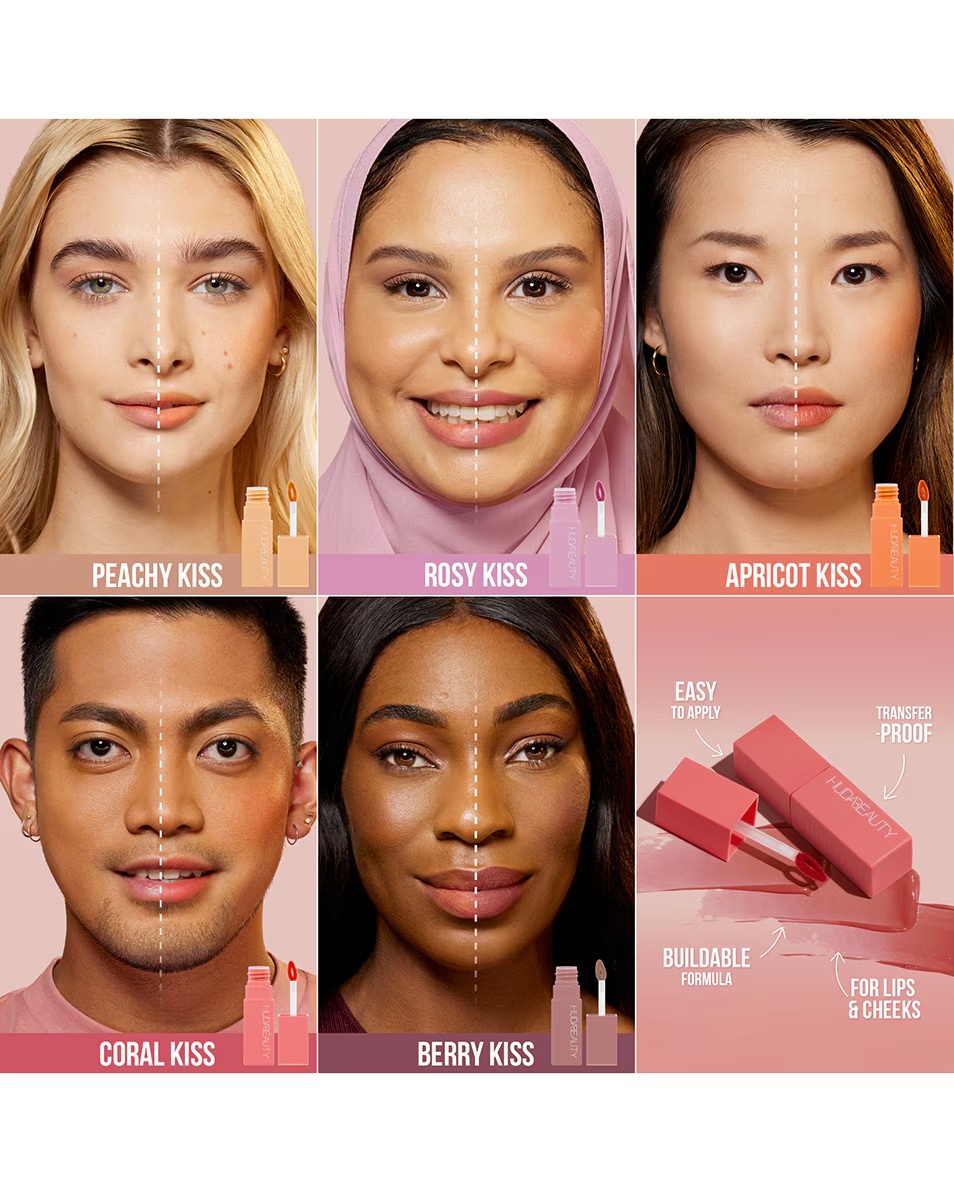 HUDA BEAUTY RUMENILO ZA USNE KREMASTI BOJA ZA USNE I OBRAZE