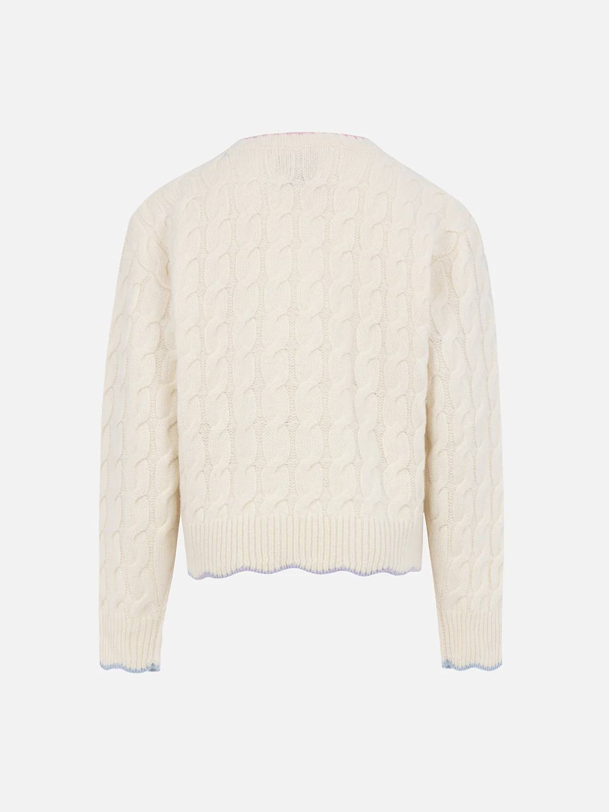 Maglione bianco da bambina tricot Gretta con dettagli a contrasto