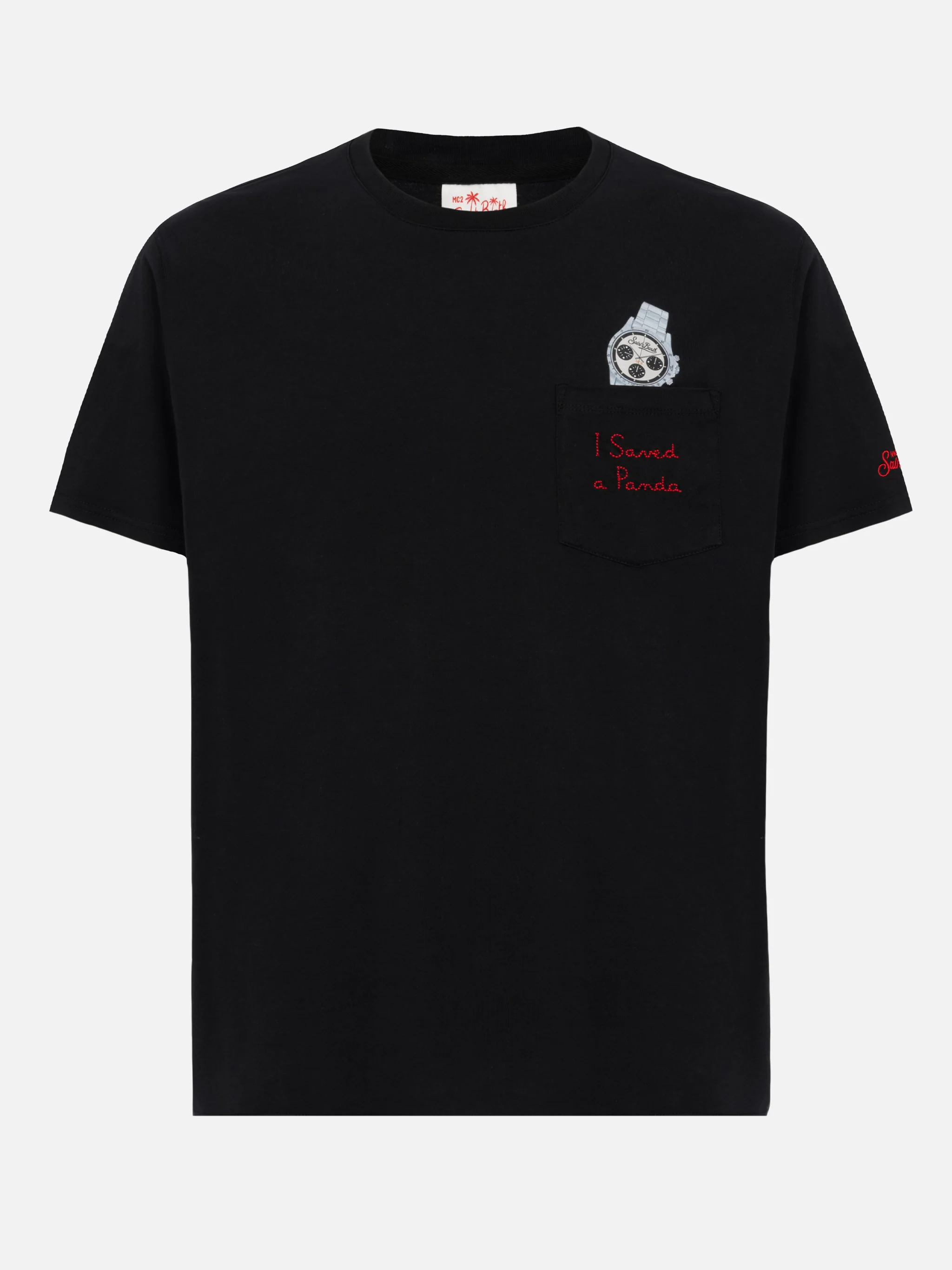 Tshirt in cotone Austin con ricamo e stampa orologio