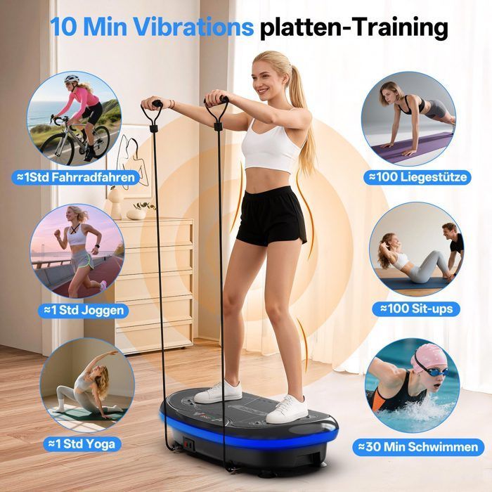 Vibrationsplattform - JOROTO - JV80 - 3 Motoren (440 W) - 10 Modi / 120 Geschwindigkeiten - Touchscreen-LED-Display & Fernbedienung