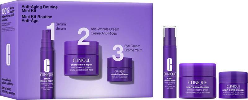 Kit Mini Clinique para Rotina Antienvelhecimento, Ideal para Pele Madura