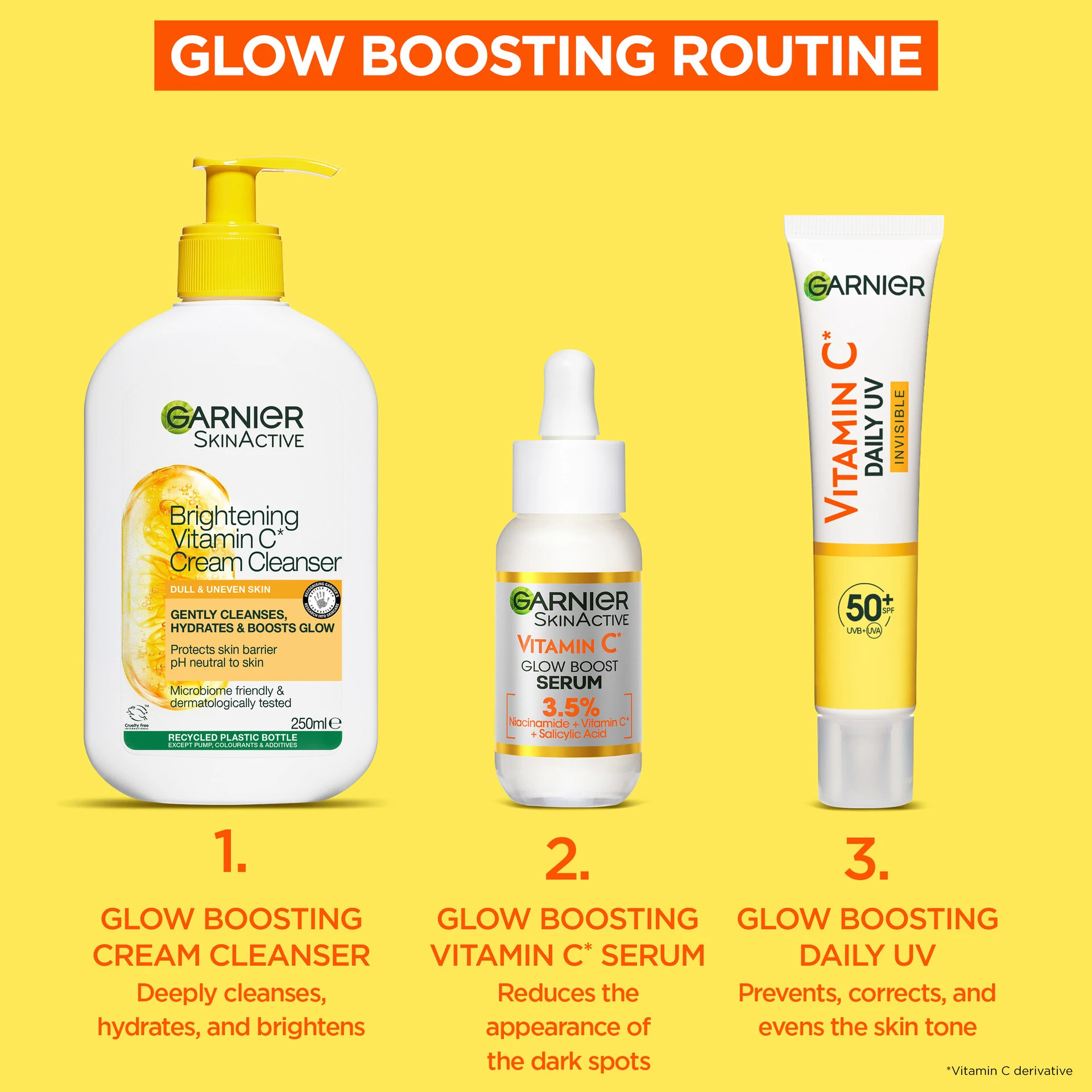 Garnier Skin Active C-vitaminos bőrvilágosító UV napi fluid SPF50+ Láthatatlan