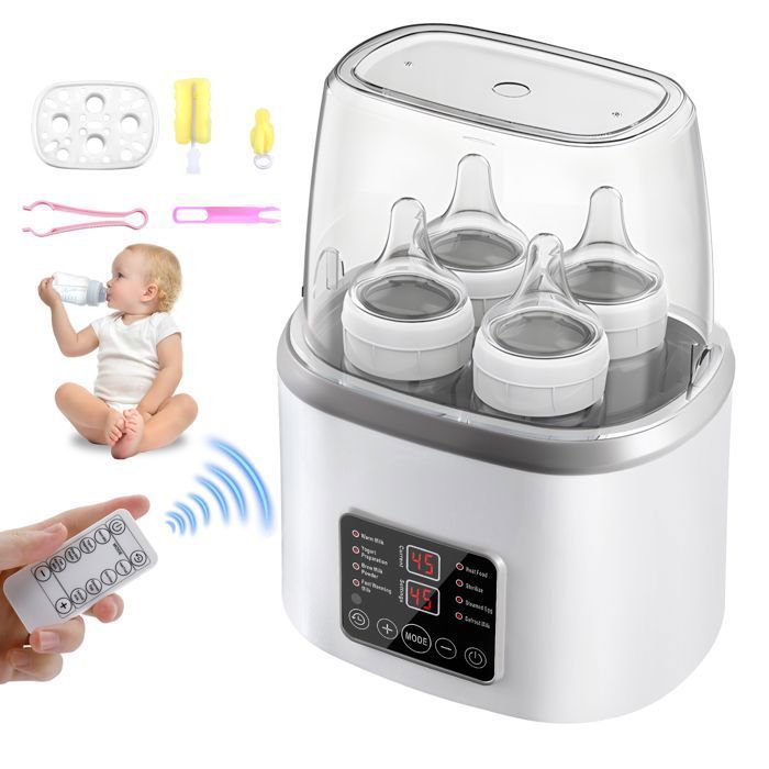 Flessenwarmer en -sterilisator voor baby's, snelle verwarmfunctie, crèmewit van kleur, multifunctioneel voor babyverzorging