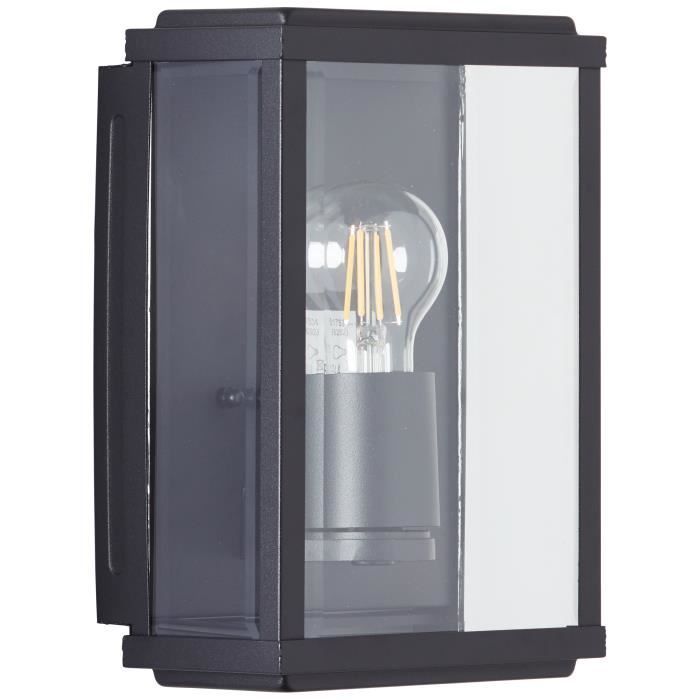 Aplique de pared exterior GAIA - BRILLANTE - Negro - Metal/Cristal - E27 1x60W