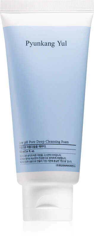 Espuma de limpeza profunda Pyunkang Yul Deep Cleansing com pH baixo para peles sensíveis e secas.