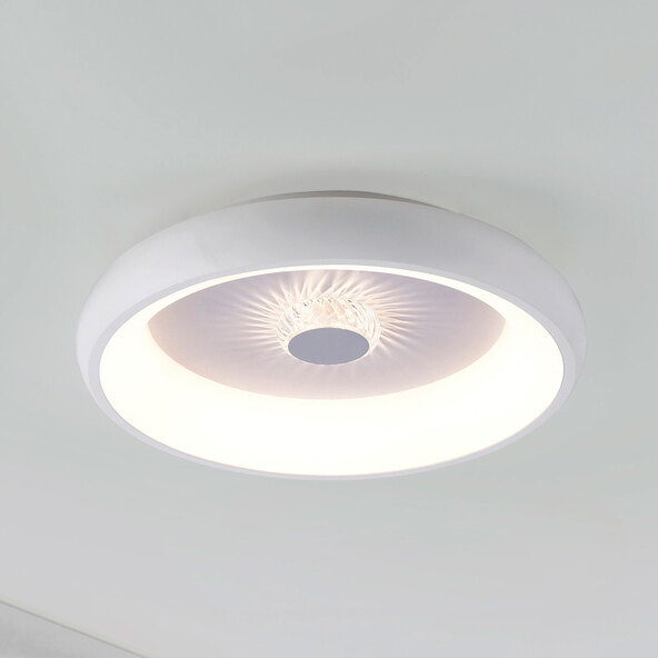 LED-kattovalaisin KUNEO, Ø 45 cm, valkoinen
