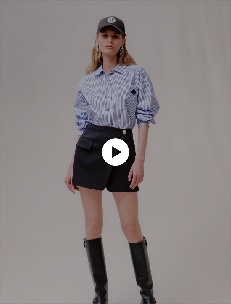 Asymmetrische gelaagde rok - Zwart