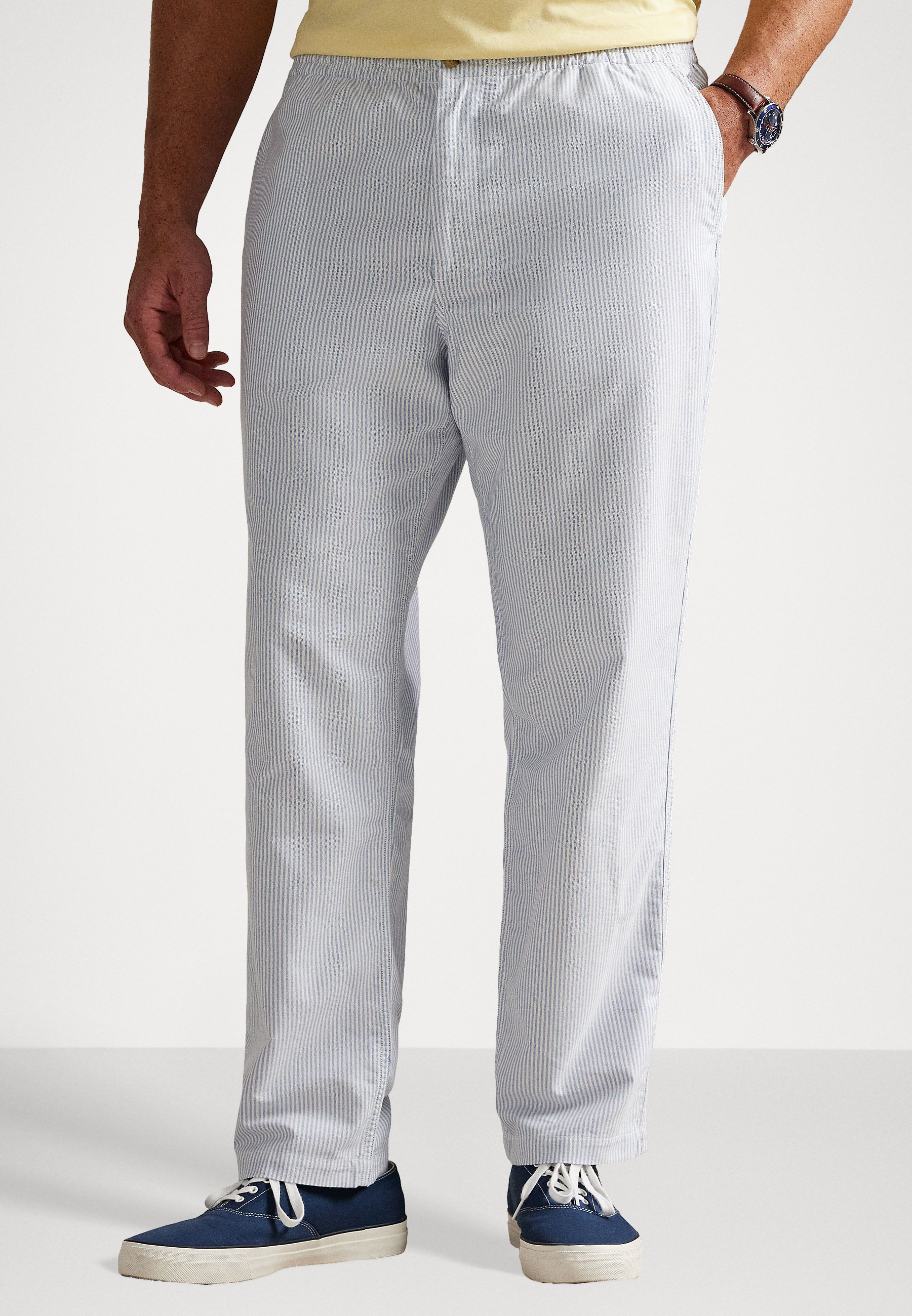 Polo Ralph Lauren Big & Tall POLO PREPSTER CLASSIC FIT OXFORD TROUSER - Spodnie - niebiesko-białe
