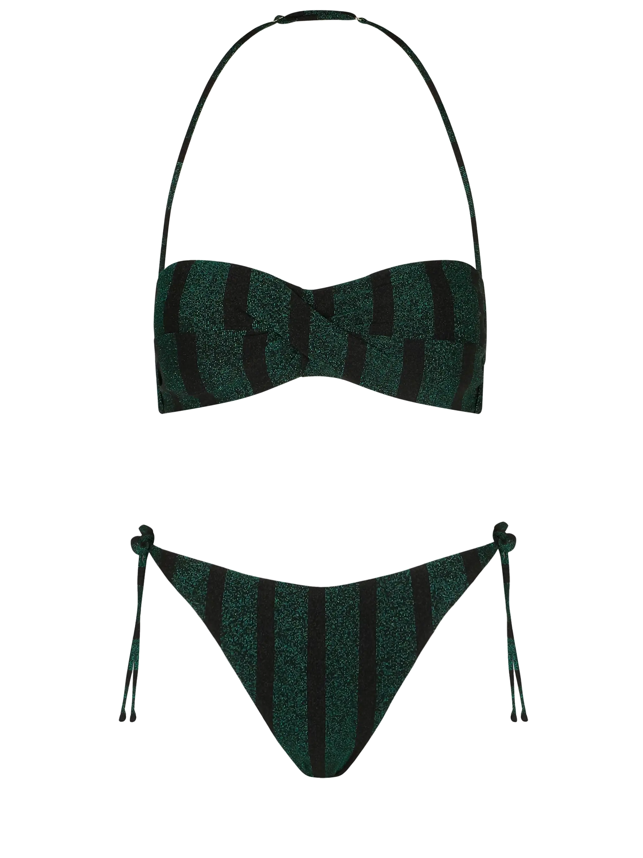 Balconette bikini voor dames met lurex strepen